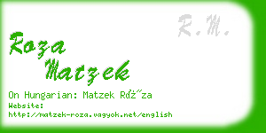 roza matzek business card